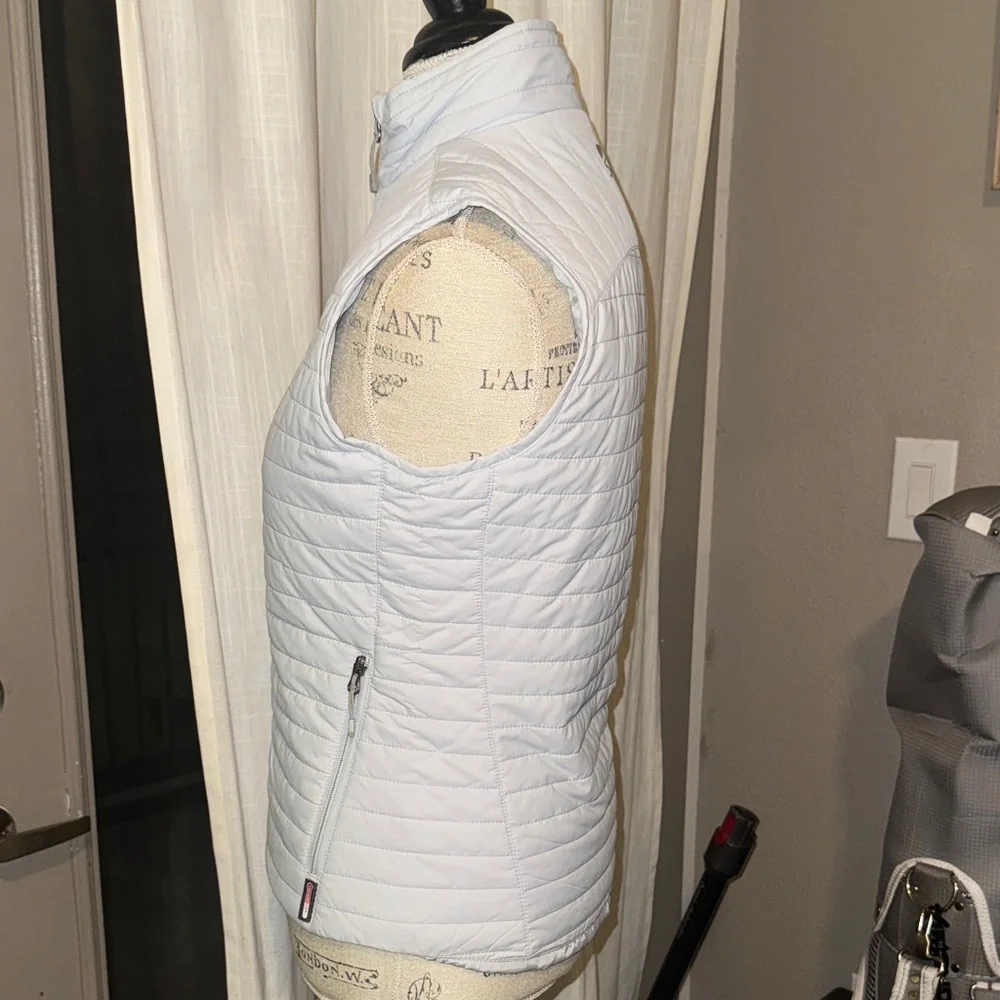 Storm Creek Women's Light Gray White Quilted Keystone Vest 4 zipper pocket Small - Picture 7 of 13